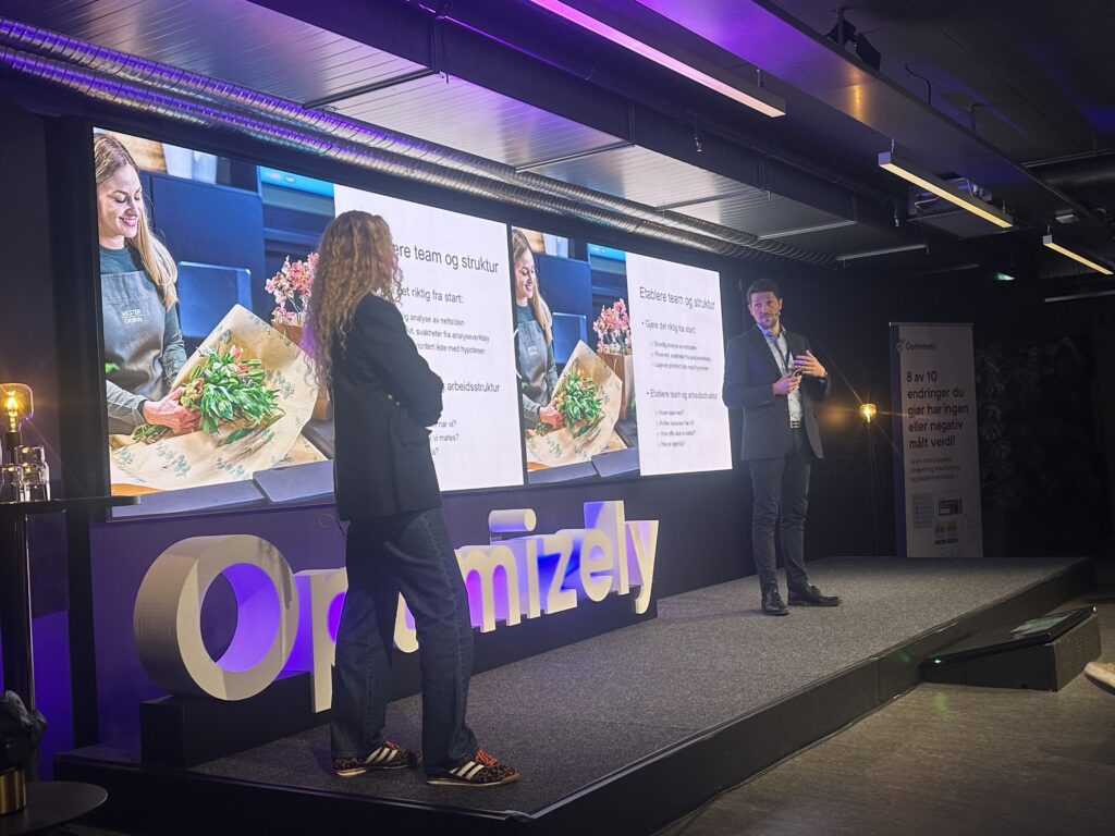 Hanne Haugan og Alexander Tøgard på scenen